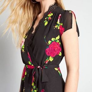Floral Betsey Johnson Faux Wrap Dress